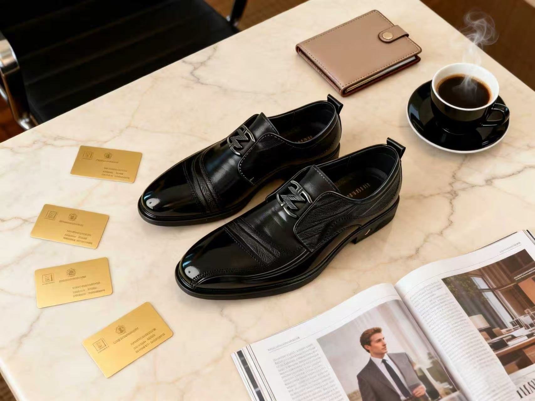 Men leather shoes business shoes9011