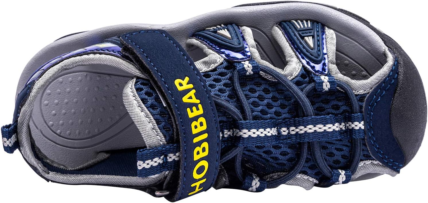 HOBIBEAR Boys' and Girls' Summer Outdoor Beach Sports Closed-Toe Sandals 1600