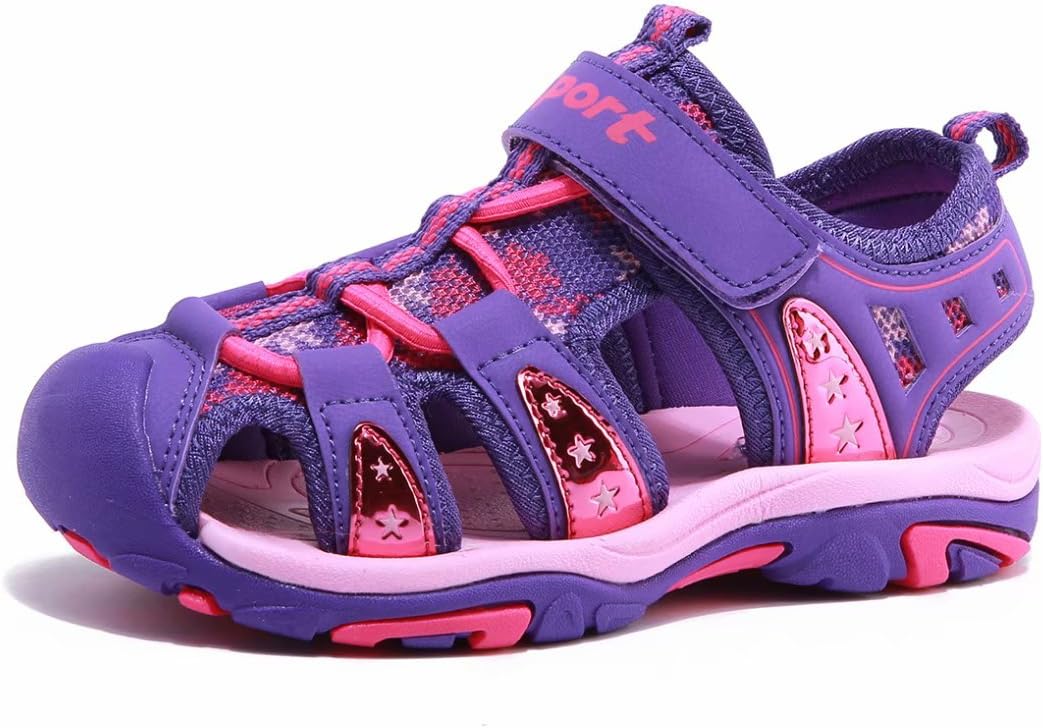 HOBIBEAR Boys' and Girls' Summer Outdoor Beach Sports Closed-Toe Sandals 1600