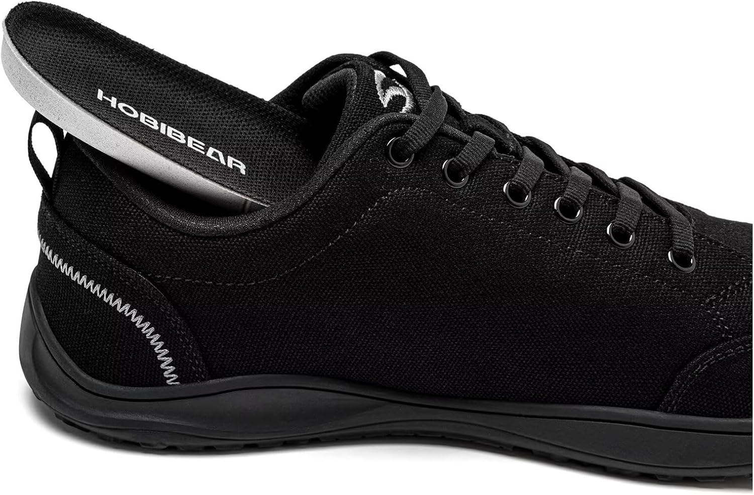 Unisex Shoes with Wide Toe Cap, Minimalist Canvas Barefoot Trainers, Lace-Up Hiking Shoes for Men and Women
