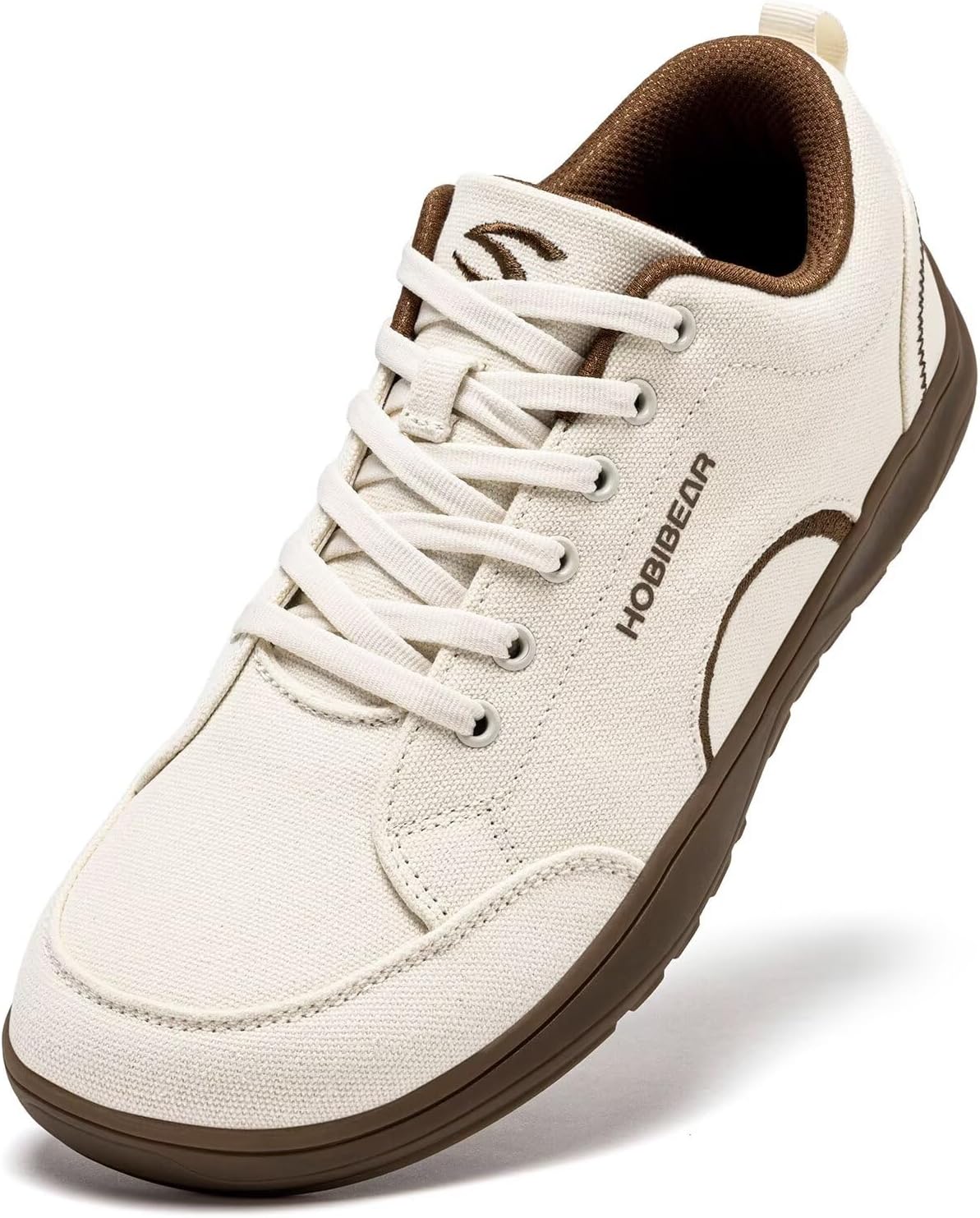 Unisex Shoes with Wide Toe Cap, Minimalist Canvas Barefoot Trainers, Lace-Up Hiking Shoes for Men and Women