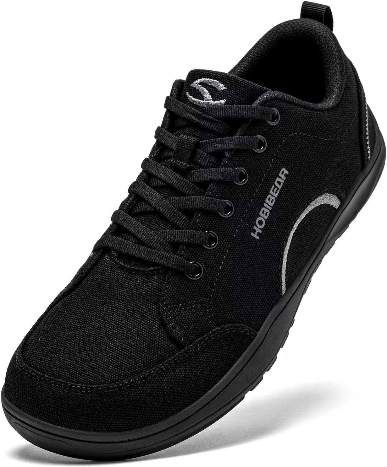 Unisex Shoes with Wide Toe Cap, Minimalist Canvas Barefoot Trainers, Lace-Up Hiking Shoes for Men and Women