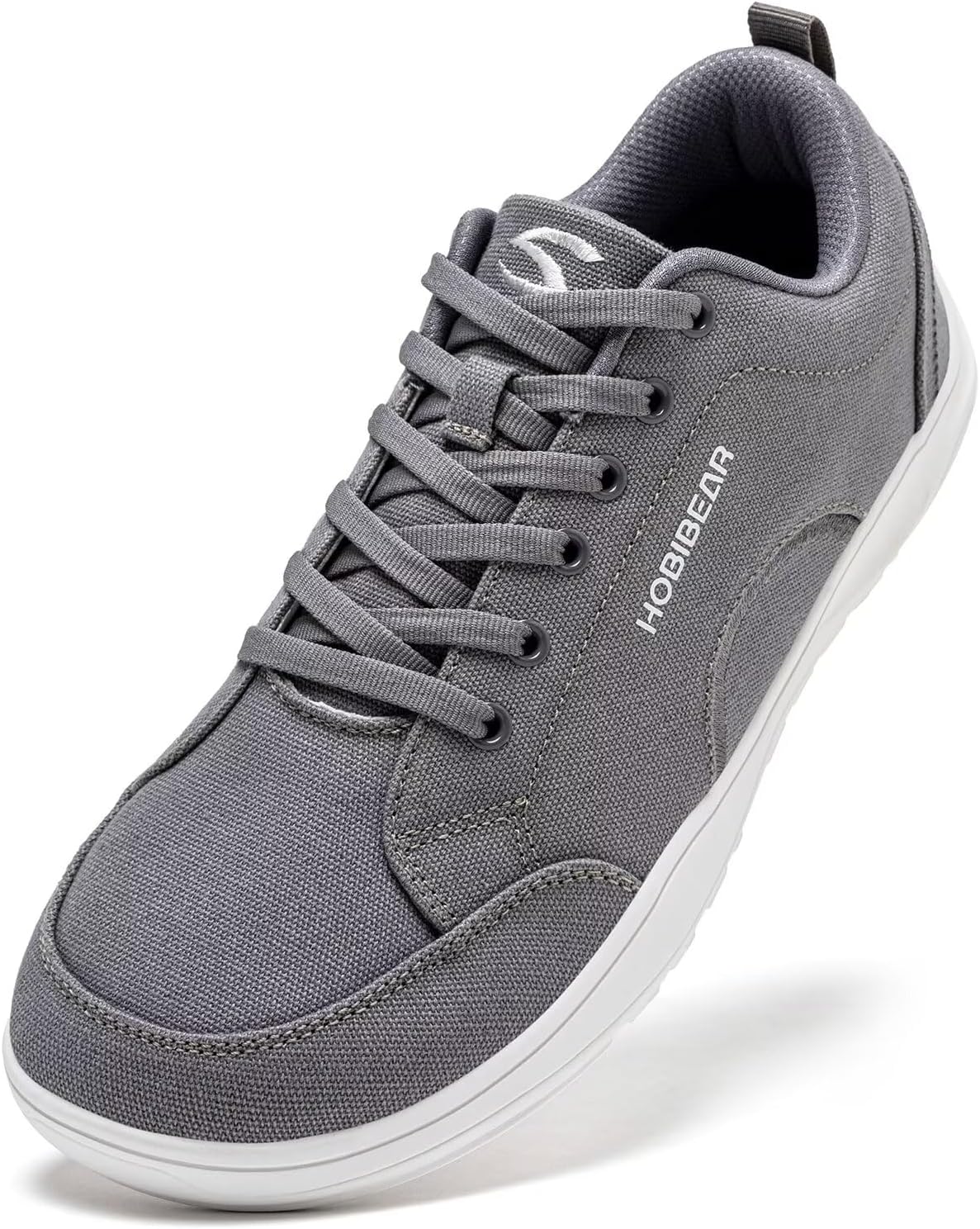 Unisex Shoes with Wide Toe Cap, Minimalist Canvas Barefoot Trainers, Lace-Up Hiking Shoes for Men and Women