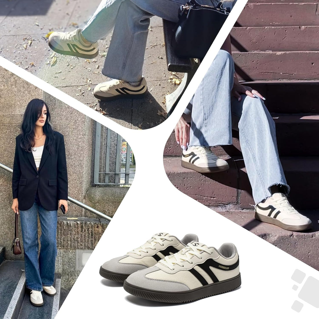 HOBIBEAR Retro-Sneaker für Damen und Herren: Leichter Freizeitschuh mit anatomischer Zehenbox für ganztägigen Tragekomfort 1600 