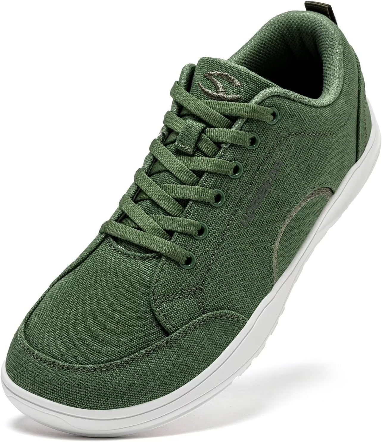 Unisex Shoes with Wide Toe Cap, Minimalist Canvas Barefoot Trainers, Lace-Up Hiking Shoes for Men and Women