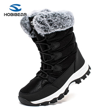 Hobibearwinter adult snow boots for men and women long cotton boots trendytie back ski boots